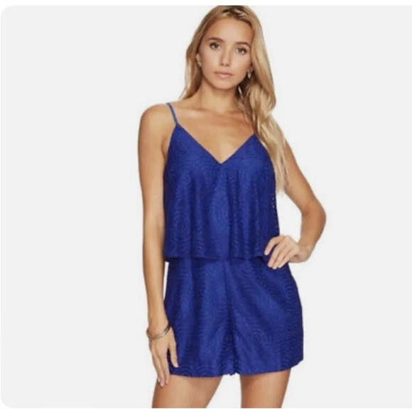 Lilly Pulitzer CAIA Romper in True Blue MYSTICAL KNOTTY LACE - Picture 1 of 12